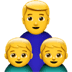 👨‍👦‍👦 family: man, boy, boy display on Apple